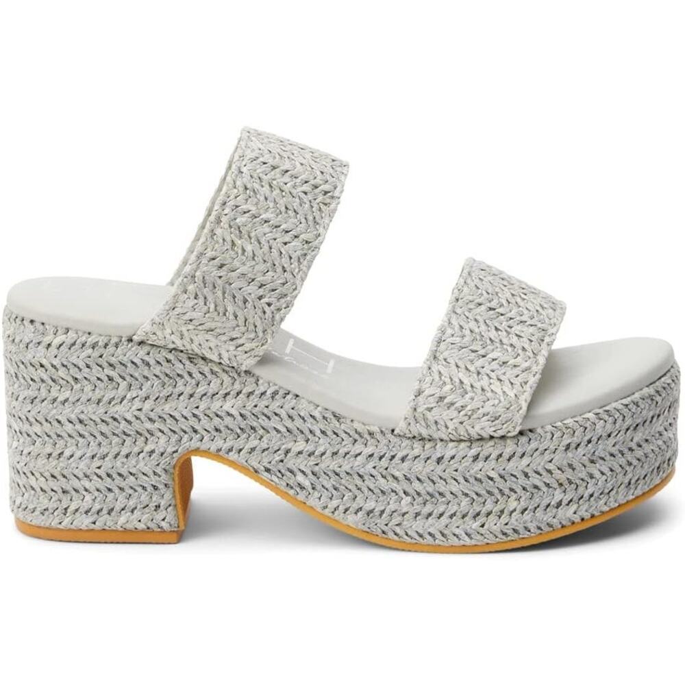 BEACH Matisse Ocean Ave Braided Platform Block Heel Sandals Grey Size 6M NWOB